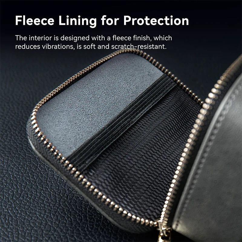 KBEAR BP05 PU Earphone Storage Case – Large zippered design with a cable storage pocket; a portable case for earphones and cable