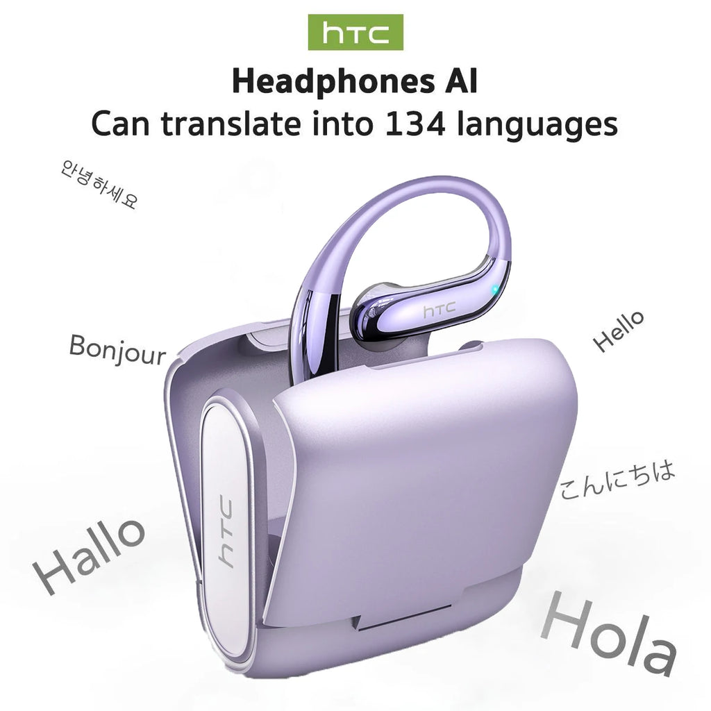 Auriculares Traductor DeIdioma 2026 HTC NE23 AI OWS Translator Earbuds Real-Time Translation Dual Noise Reduction Call IP55