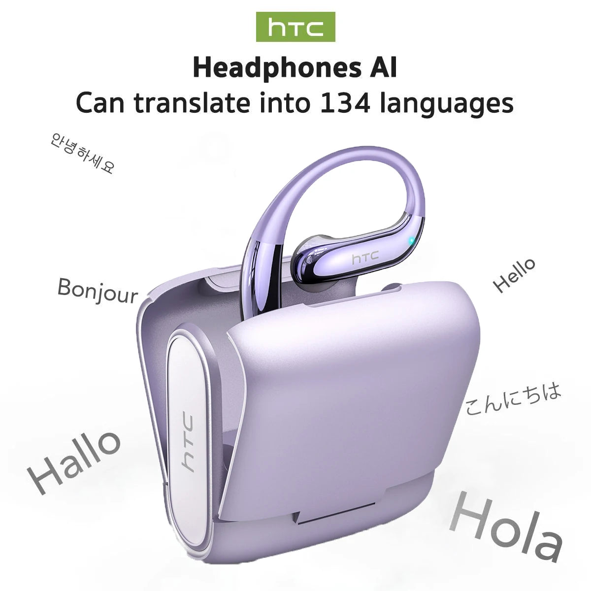 Auriculares Traductor DeIdioma 2026 HTC NE23 AI OWS Translator Earbuds Real-Time Translation Dual Noise Reduction Call IP55