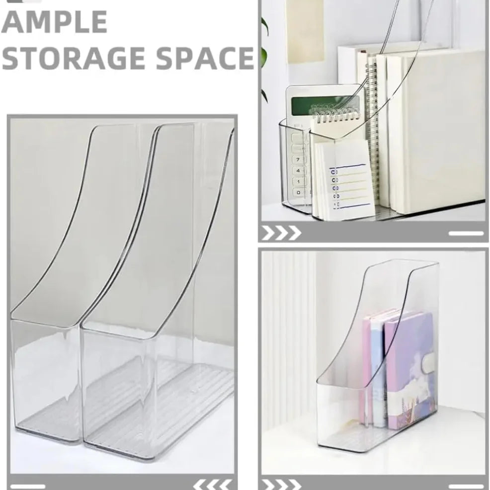 Acrylic A4 Storage Filing Box for Documents Plastic Paper File Organizer Vertical Magazine Rack Desk Folder Desktop Supplies