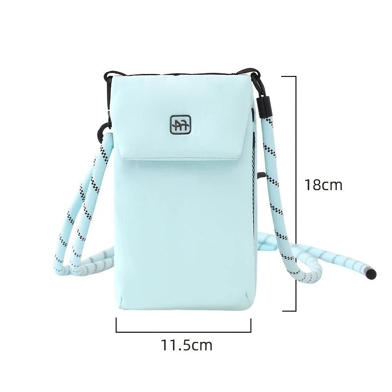 Crossbody Phone Bag Nylon Vertical Shoulder Pouch with Zipper Pocket Passport Wallet Travel Daily Storage Purse for Small Items