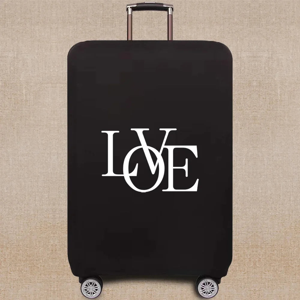 Travel Accessories Luggage Case Suitcase Dust Protective Cover 18-28 Inch Text Pattern Series Trolley Case Elastic Cover