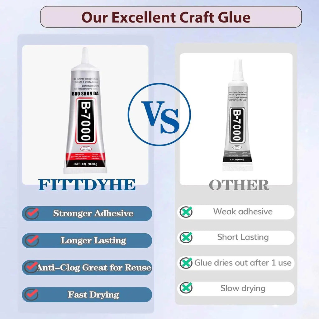50ml B7000 Clear Liquid Glue, Super Strong Universal Adhesive, Durable Bond for Electronic Repairs, Beading, Stone Decoration, Craft Accessories and Fixing