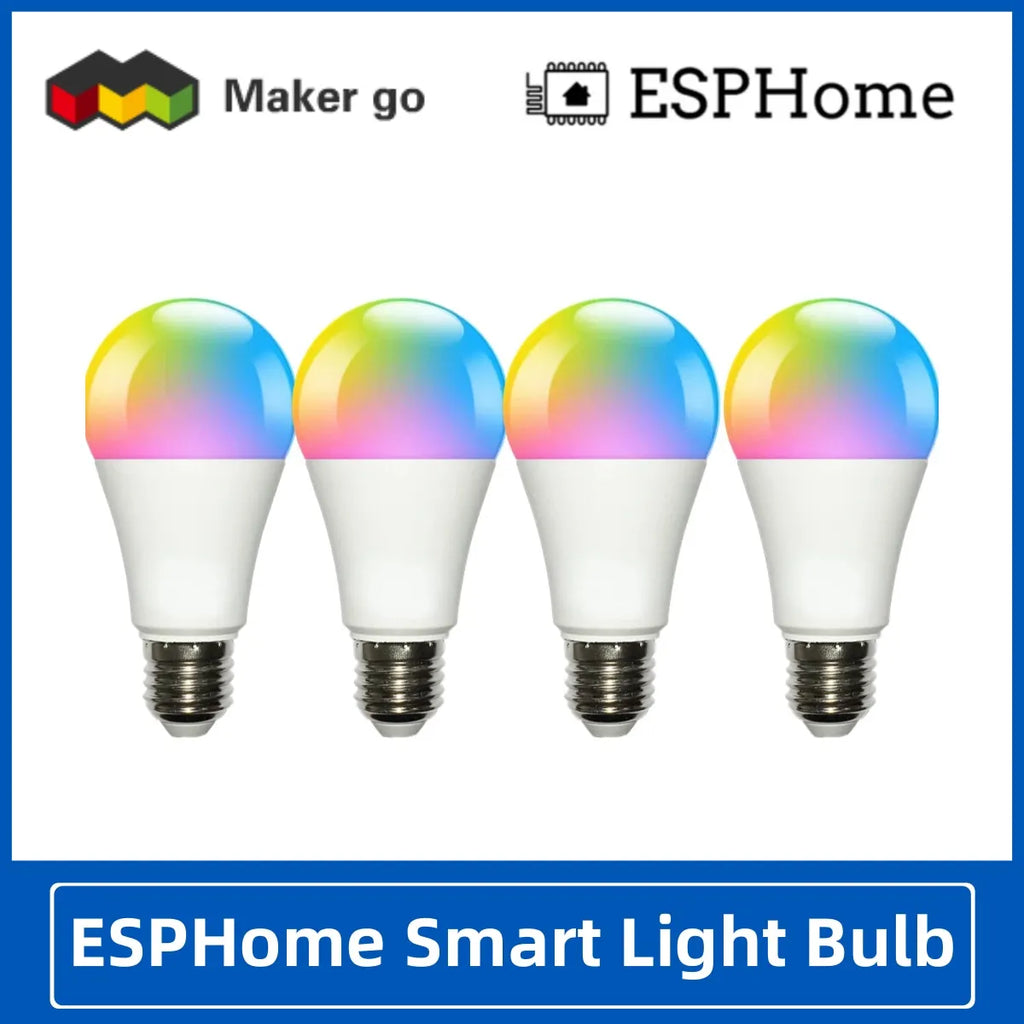 ESPHome Smart Light Bulb ESP8285 HA E27 9W WiFi LED Lamp Bulbs Works With Home Assistant