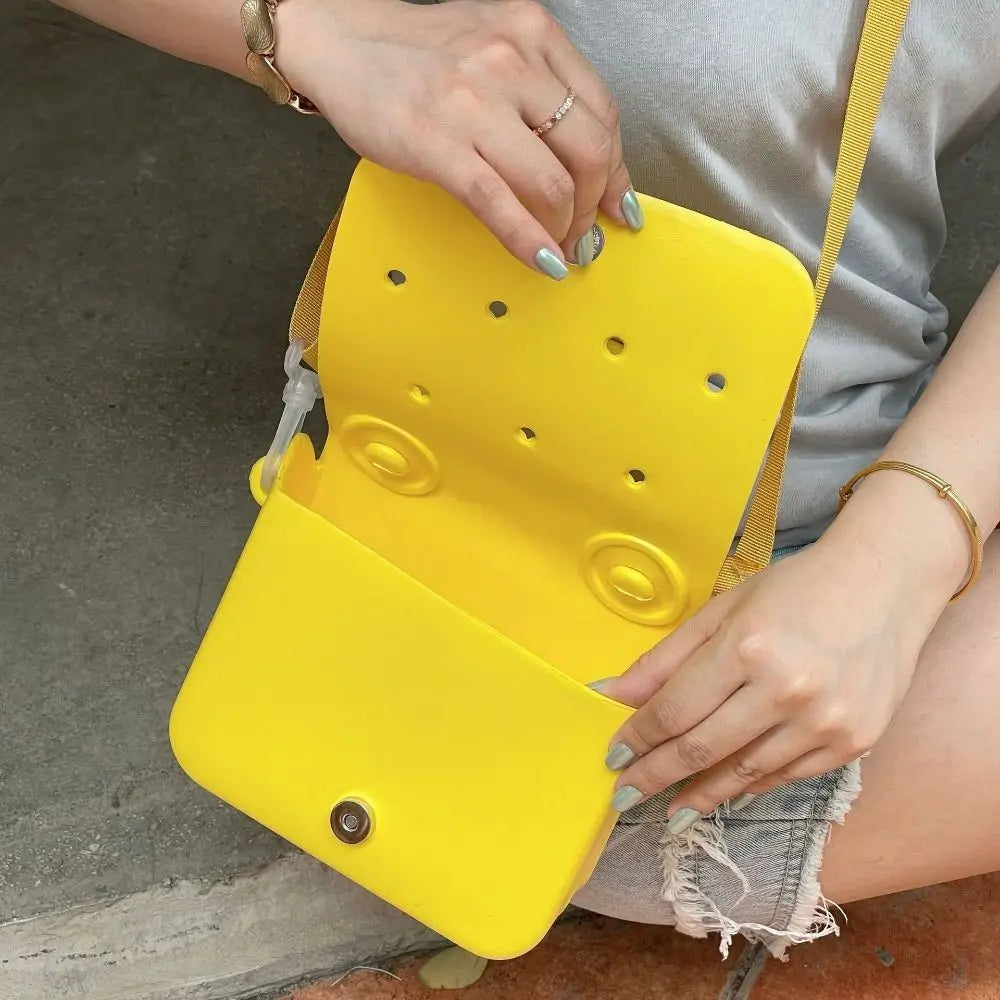 Anti-slip Waterproof Beach Bag Top Handle Sandproof Cartoon Crossbody Tote Adjustable straps DIY EVA Handbags With Hole Summer