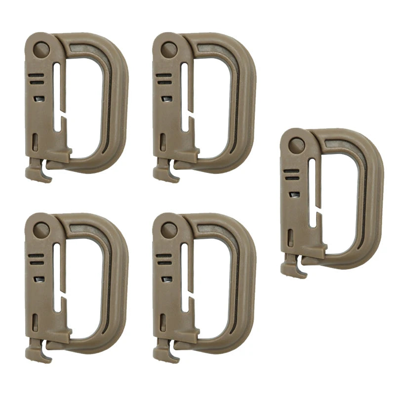 Tactical D Locking Ring Buckle Outdoor MOLLE Carabiner Plastic Clip Snap Type Tactical Vest Bag Connection Point Fastener