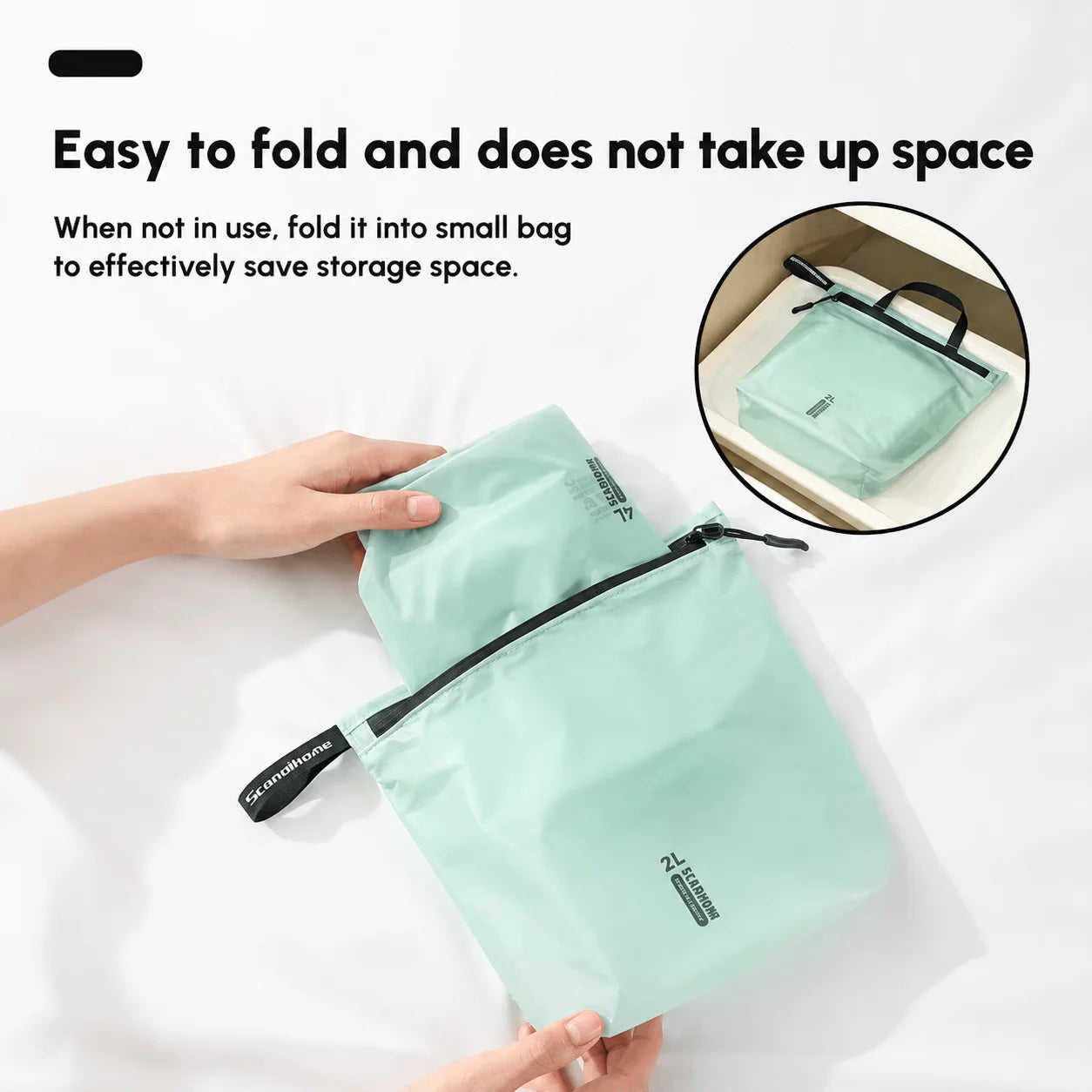Waterproof Travel Handbag Storage Pouch Lightweight Clothes Organizer Zip Bag for Toiletries Socks Underwear Luggage