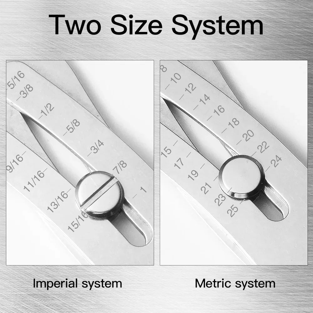 Precise Thread Size Checker Keychain Portable Caliper Gauge Metric/Imperial Hexagonal Nut Screw Thread Size Manual Measure Tools