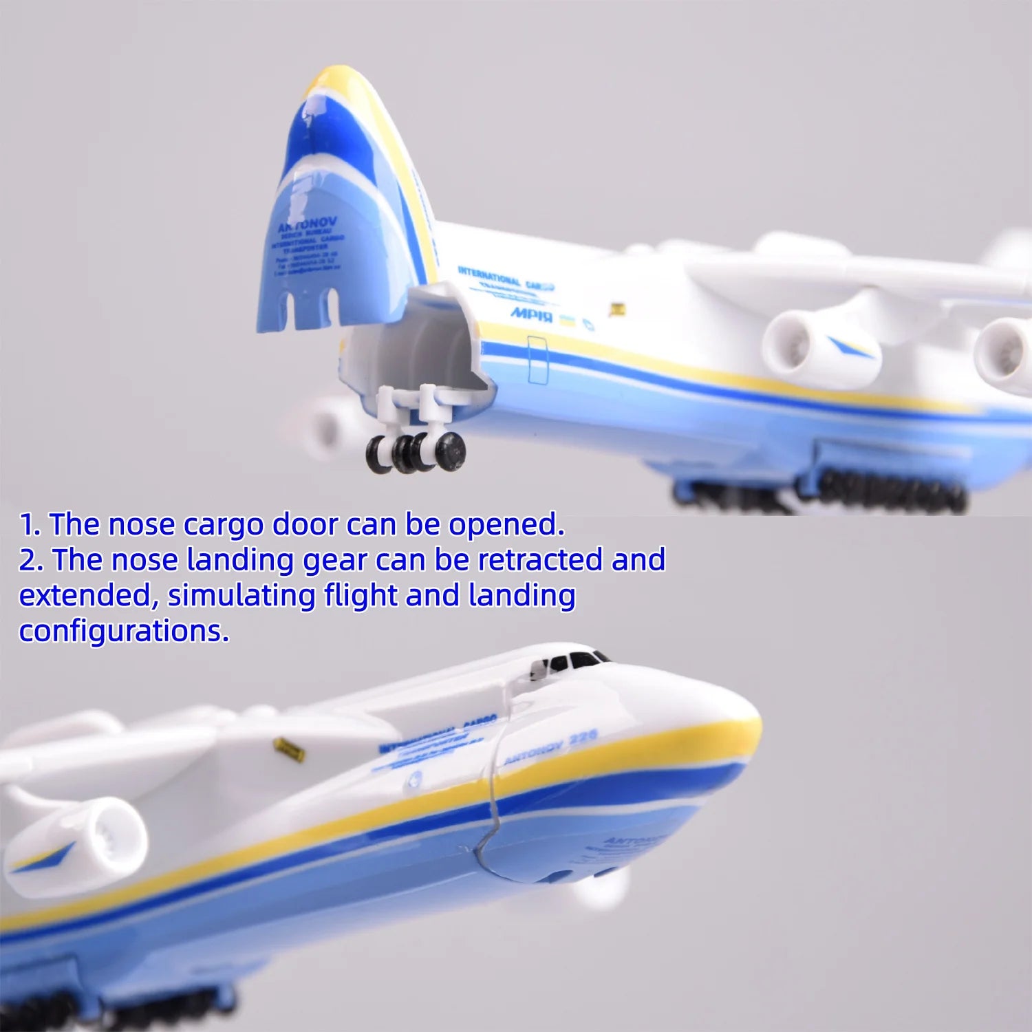 scale aircraft 21cm An-225 "Mriya" Transport Plane resin Aircraft toy Replica Model Antonov An225 Plane With Base Aviation Airpl