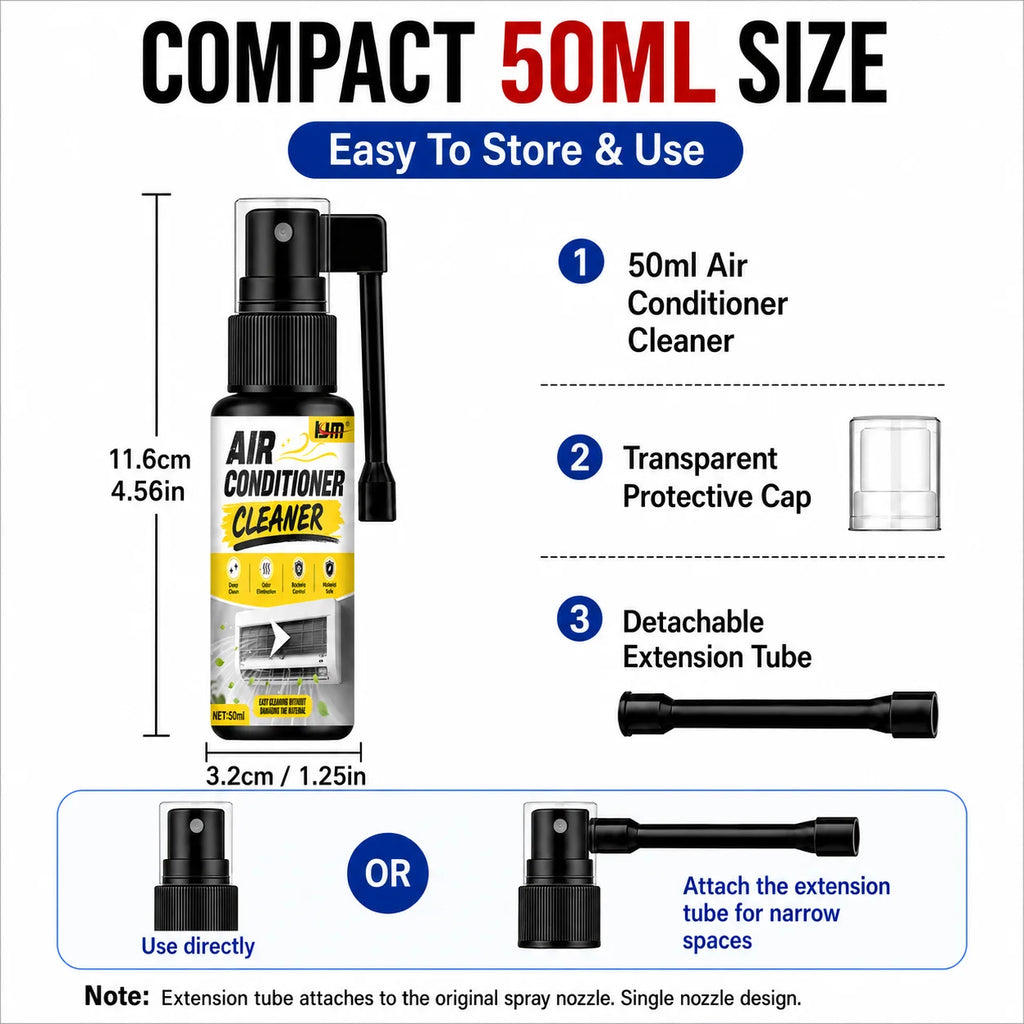 Portable Dual Spray 50ml Mode Car Air Conditioner Cleaner Auto Air Vent Deep Cleaning Foam Mildew Odor Remover