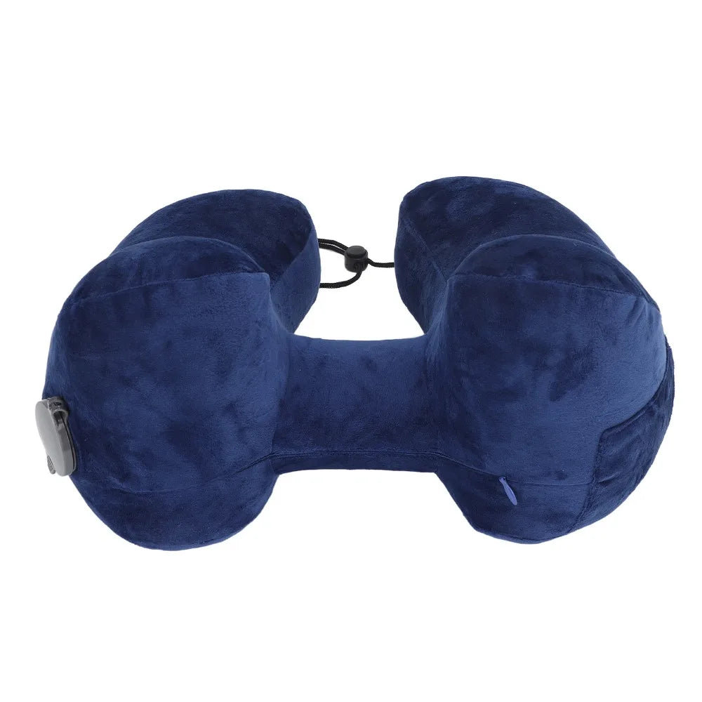 Durable Detachable Inflatable Travel Pillow Quick Fill Compact H-Shaped Travel Pillow Washable Airplane Pillow Car Travel