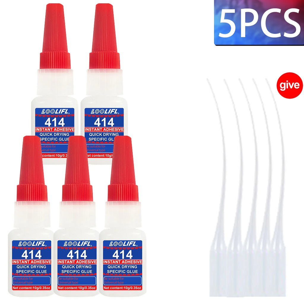 LOOLIFL 414/495 Instant Strong Super Glue Universal Superglue Mighty Instant Glue for Resin Ceramic Metal Glass Fast Dry Tool