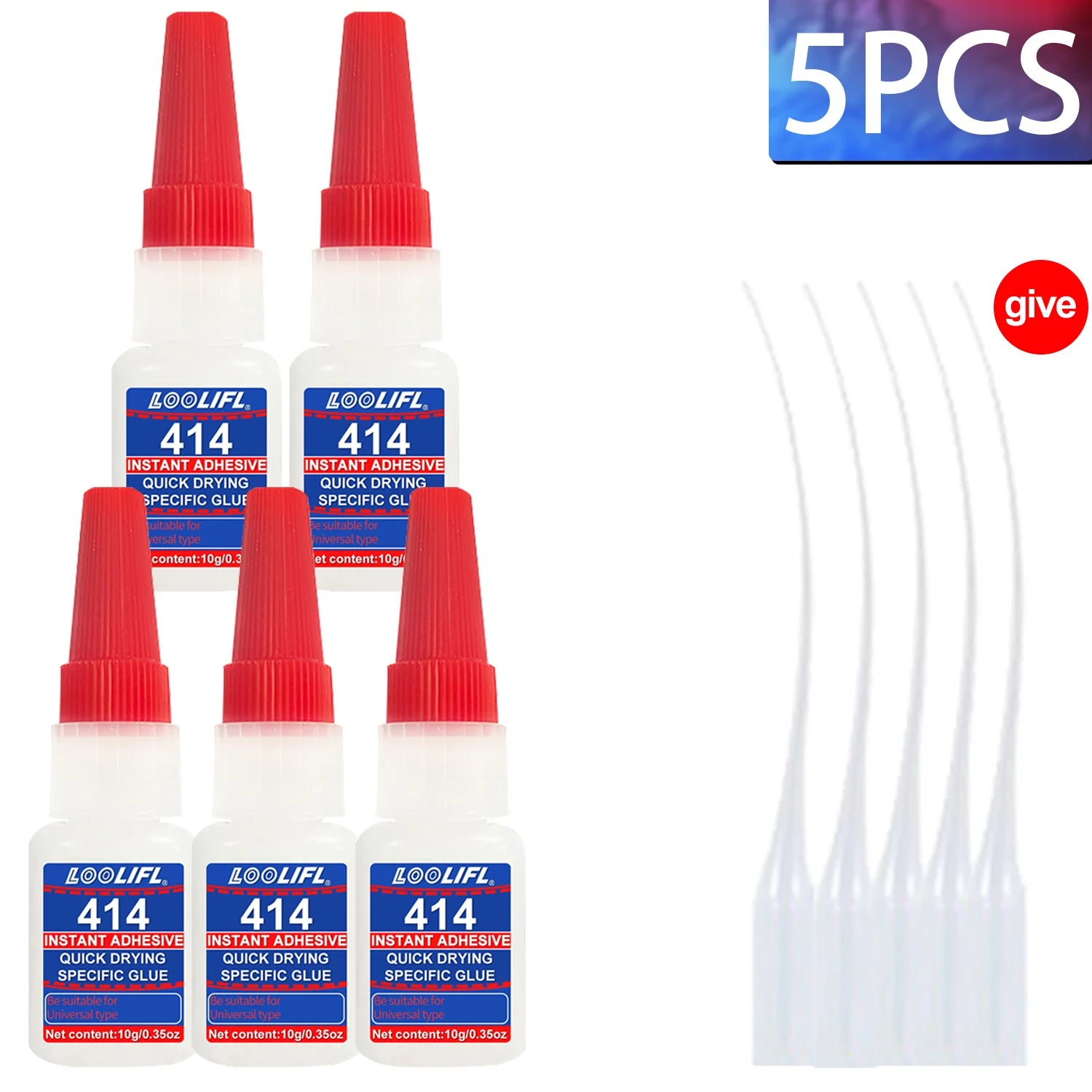 LOOLIFL 414/495 Instant Strong Super Glue Universal Superglue Mighty Instant Glue for Resin Ceramic Metal Glass Fast Dry Tool