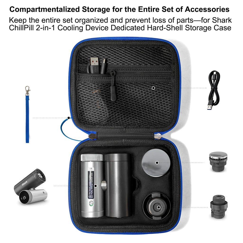 For Shark ChillPill Hard EVA Carrying Case Waterproof Shockproof Portable Travel Storage Bag with Hand Strap 4 Colors