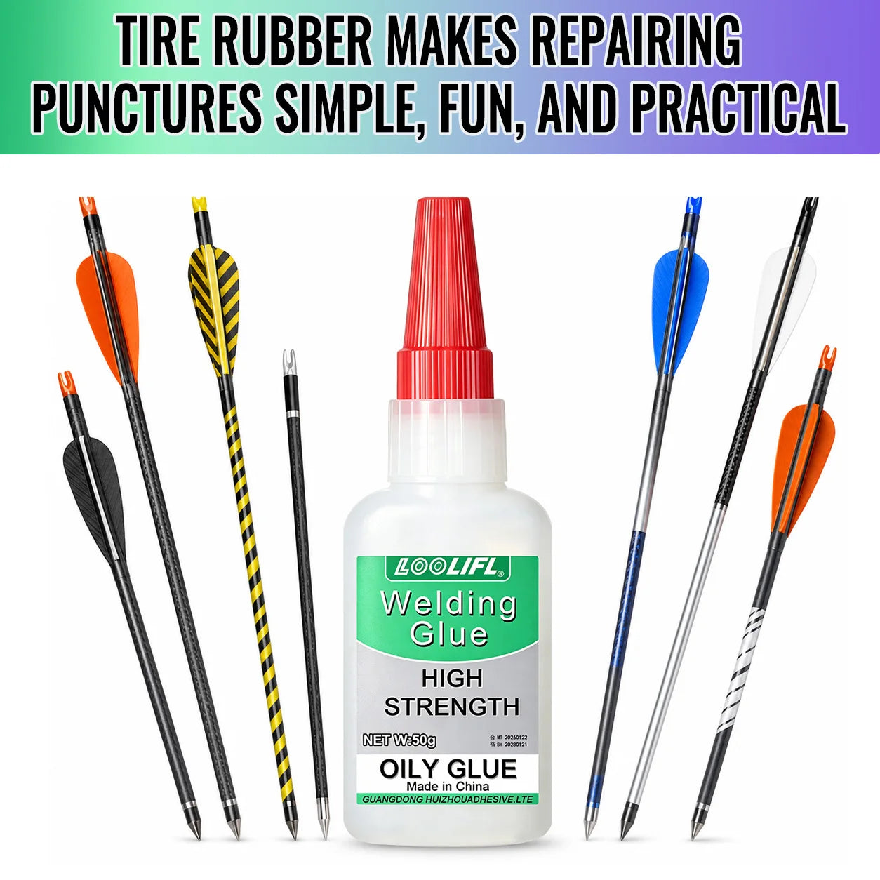 Upgraded Super Cyanoacrylate Adhesive, Cures in 10 Seconds, Waterproof, Ideal for Repairing and Bonding Bows and Arrows