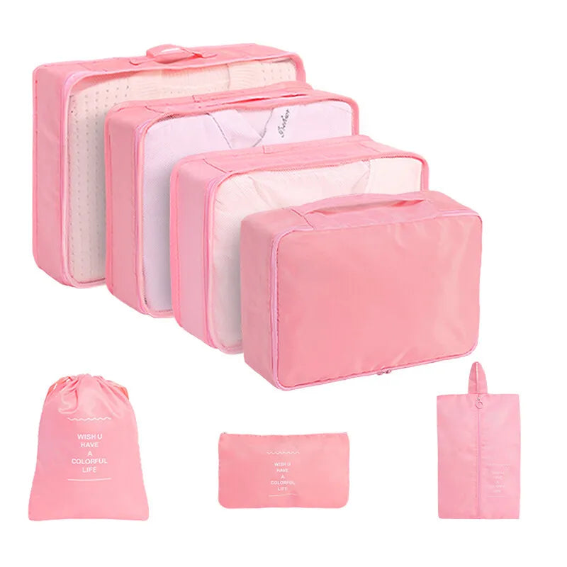 7/8/9/10/11 Pcs Set Travel Organizer Storage Bags Suitcase Packing Cubes Set Cases Portable Luggage Clothes Shoe Tidy Pouch