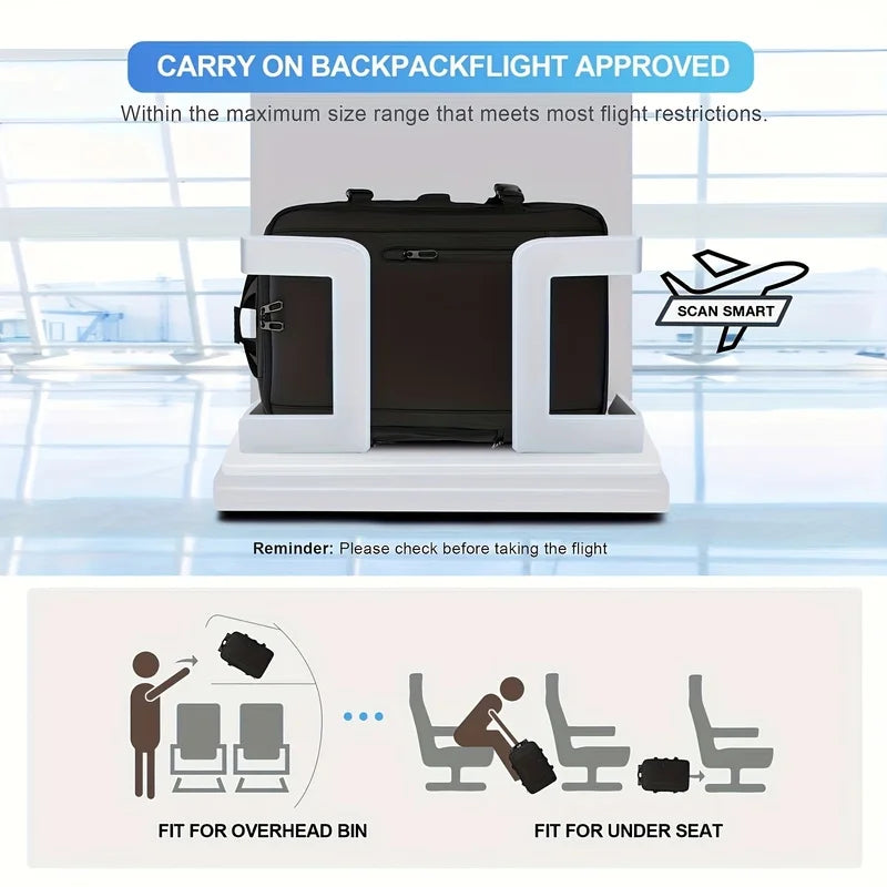 180 °   Box Opening Travel Backpack |   20-inch Luggage Level Capacity Business Laptop Bag