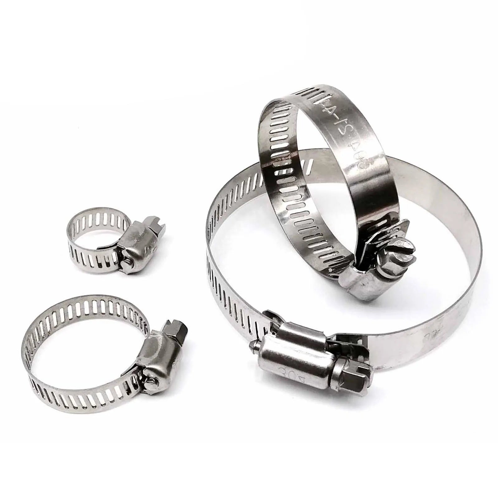 304 Stainless Steel Water Pipe Plumbing Tube Fuel Line Adjustable Hose Clamp Worm Gear Screw Drive Hose Clip Cable Tie 6mm-152mm