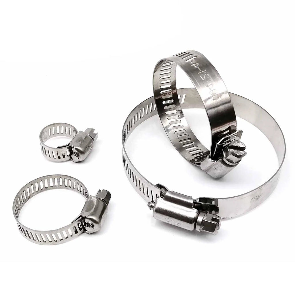 304 Stainless Steel Water Pipe Plumbing Tube Fuel Line Adjustable Hose Clamp Worm Gear Screw Drive Hose Clip Cable Tie 6mm-152mm