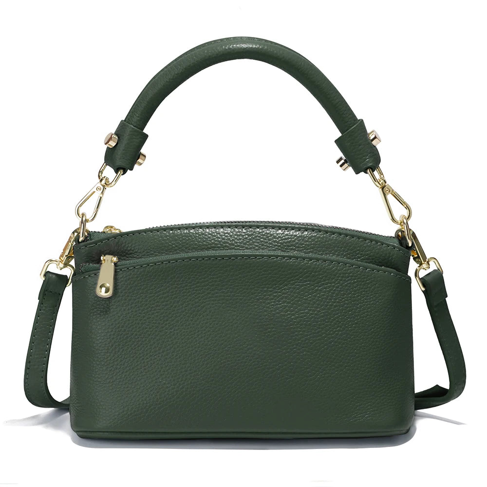Zency Women Blue Red Bag Soft Genuine Leather Zipper Cowhide Leather Shoulder Bag Ladies Crossbody Small Handbag Satchels Sac