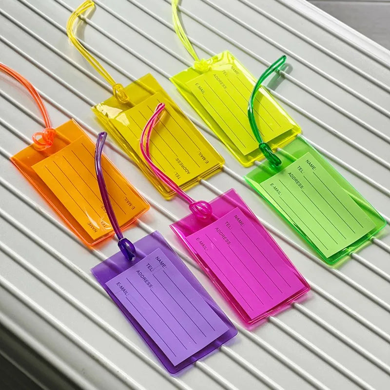 New Travel Waterproof Luggage Tag Holder Boarding Pass Travel Tag Card Cover Suitcase ID Address Name Holder Portable Label