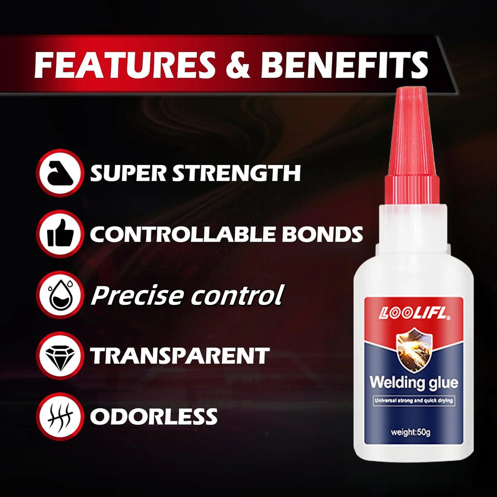 LOOLIFL 7PCS 50ml Super glue High Strength Quick-drying Cyanoacrylate Adhesive for leather, rubber, wood, Metal Liquid glue 20g