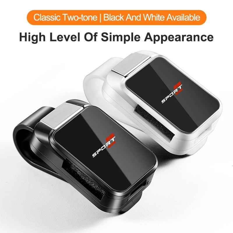 Car sun visor glasses clip available in three colors: red, black, and white Car glasses holder Multifunctional document card hol