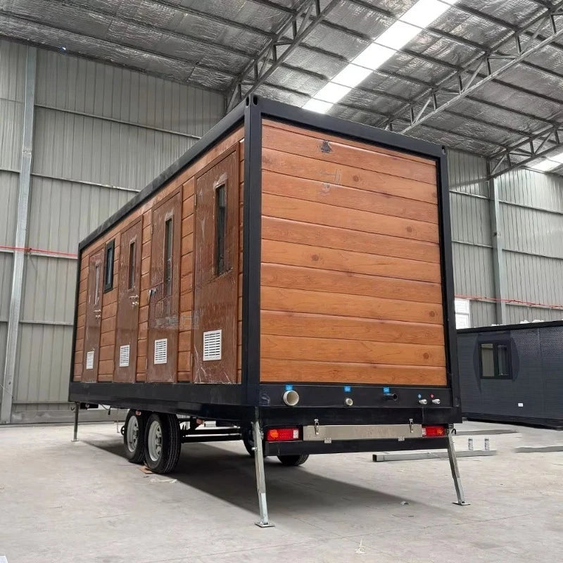 Customized New Design Prefab Container Trailer Integrated House On Wheel Shipping Prefabricated Movable Luxury Home Tiny House