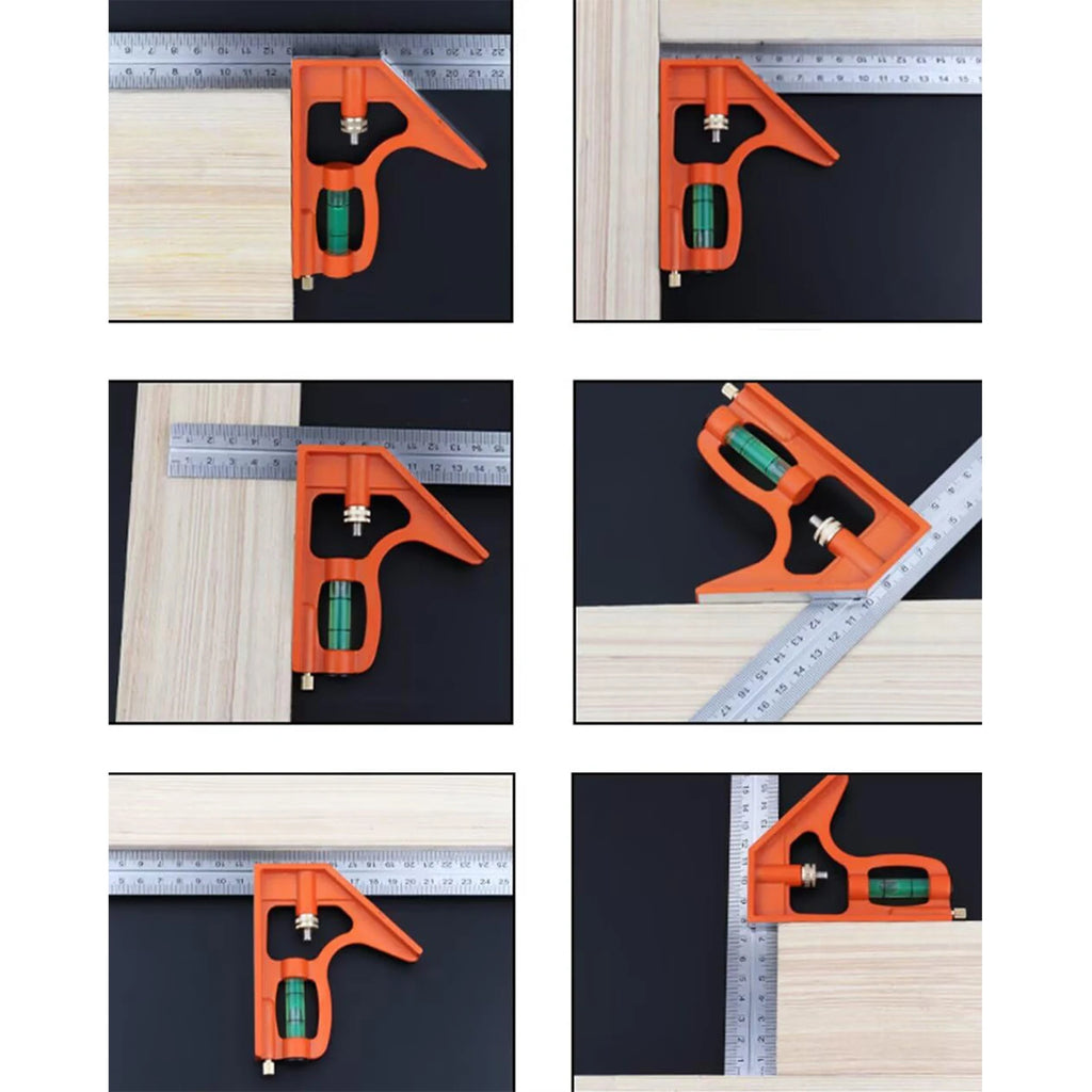 Combination Square 45/90 Degree Accurate Measuring Carpenter Square Adjustable Combo Square for Electricians and Carpenters
