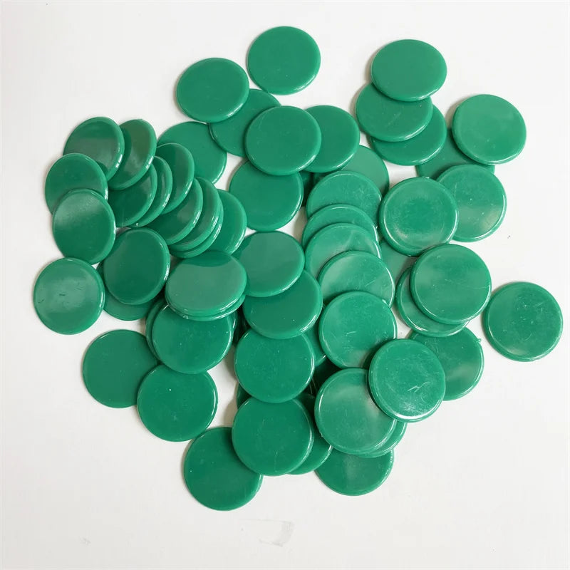 100pcs 19mm Transparent Chips Plastic Counting Supplies Counters For Maths Board Game Token