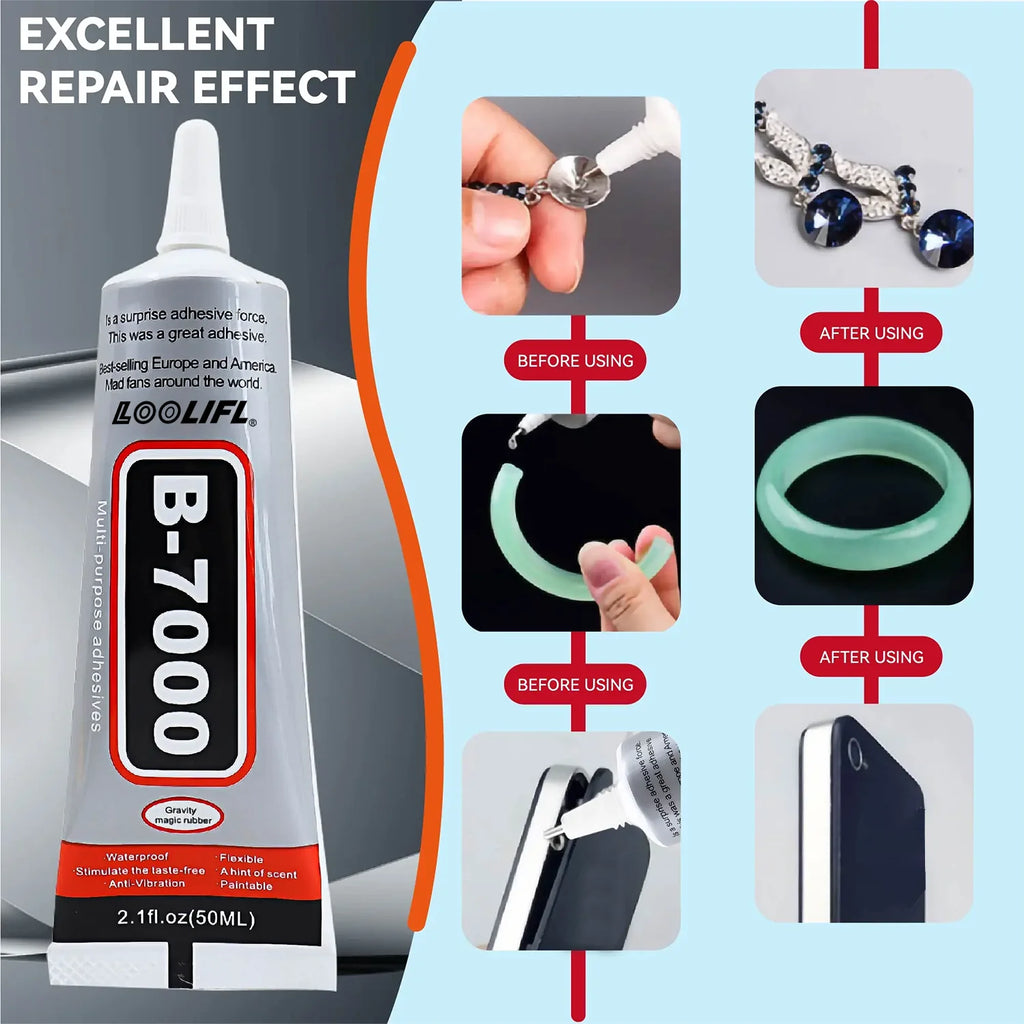B7000 Industrial Adhesive, Contact Type, Used for Mobile Phone Repair, DIY Crafts, Touchscreen Glass Strong Adhesive, 15ml-110ml