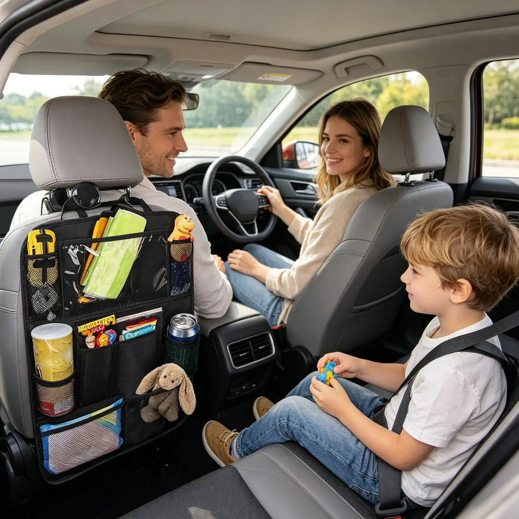 Car Backrest Hanging Pocket Anti Dirty Protective Layer Reasonable Partition Layout Convenient Storage Bag For Road Trip Sundrie