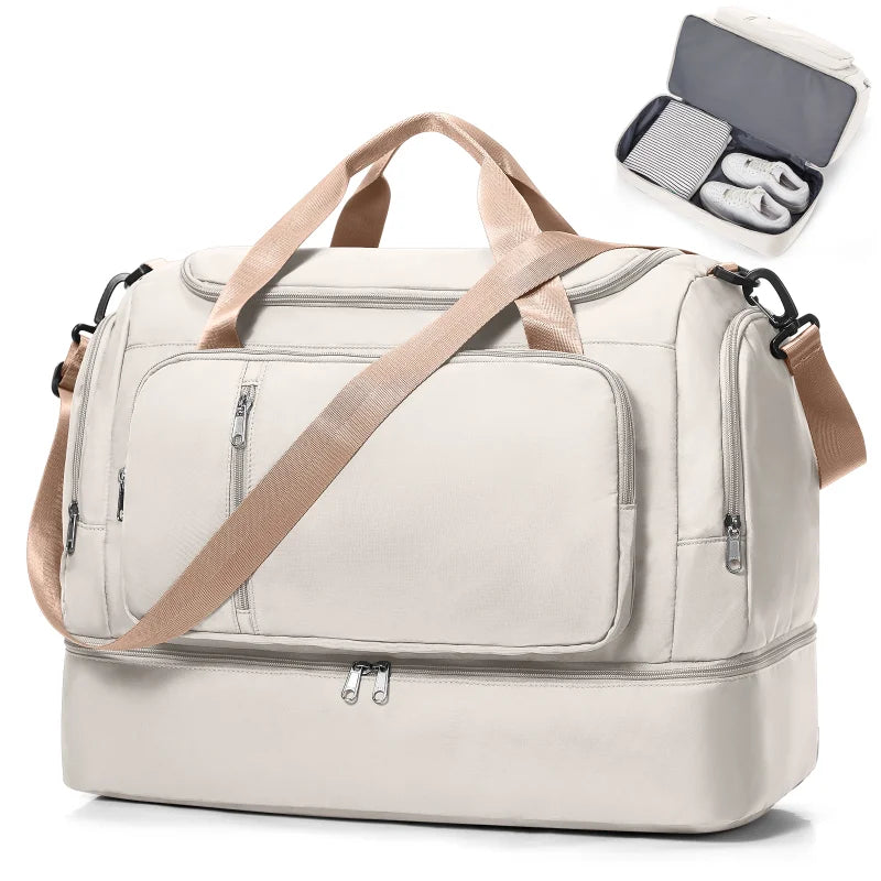 Large Capacity Travel Bags Hand Luggage Bag Sports Shoulder Crossbody Backpack, Short Distance Package Bags，Clothing Storage Bag