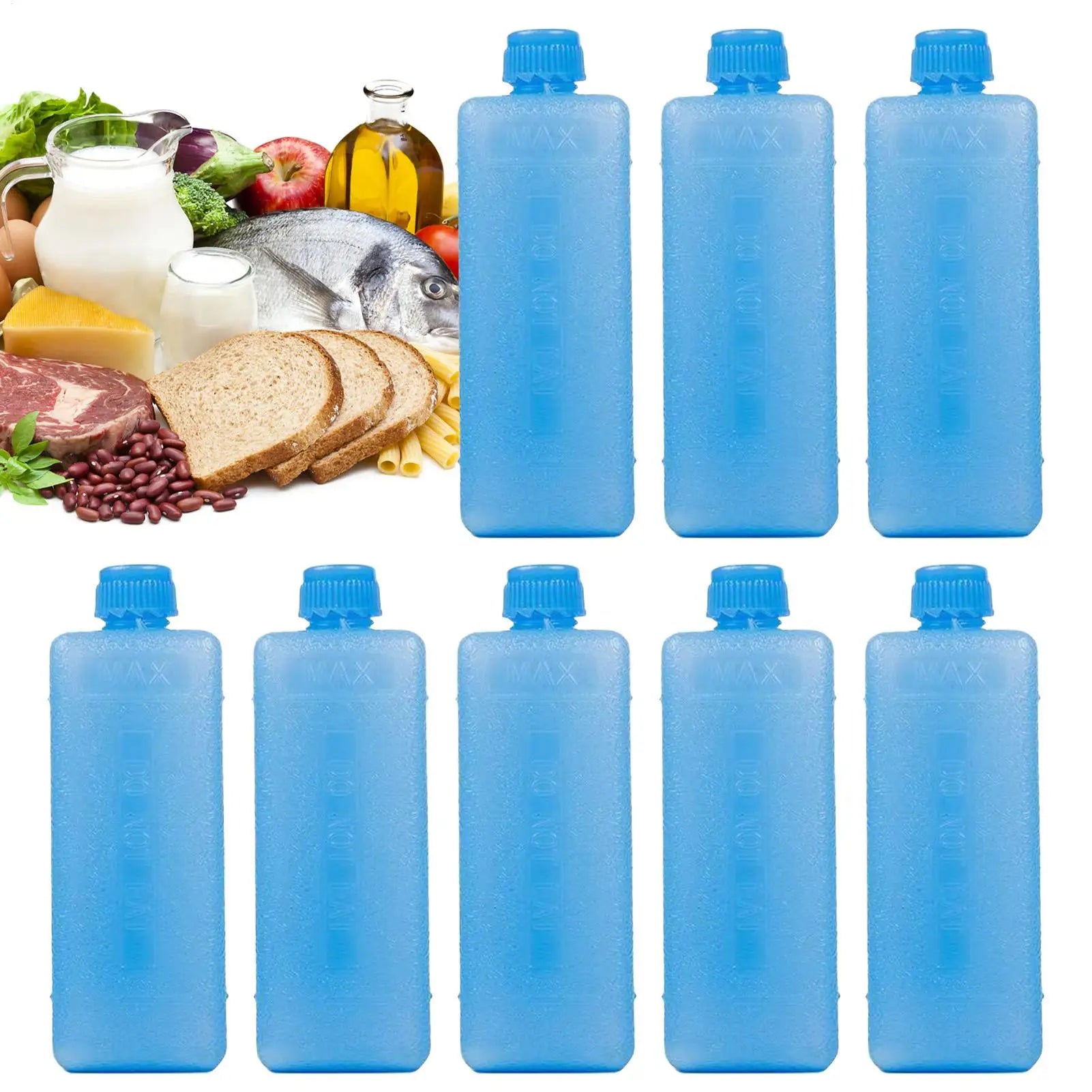 8 Piece Cooling Crystal Freeze Box Accessories Cold Packs For Cooler Freezer Packs For Coolers Long Lasting Extra Cold For Home