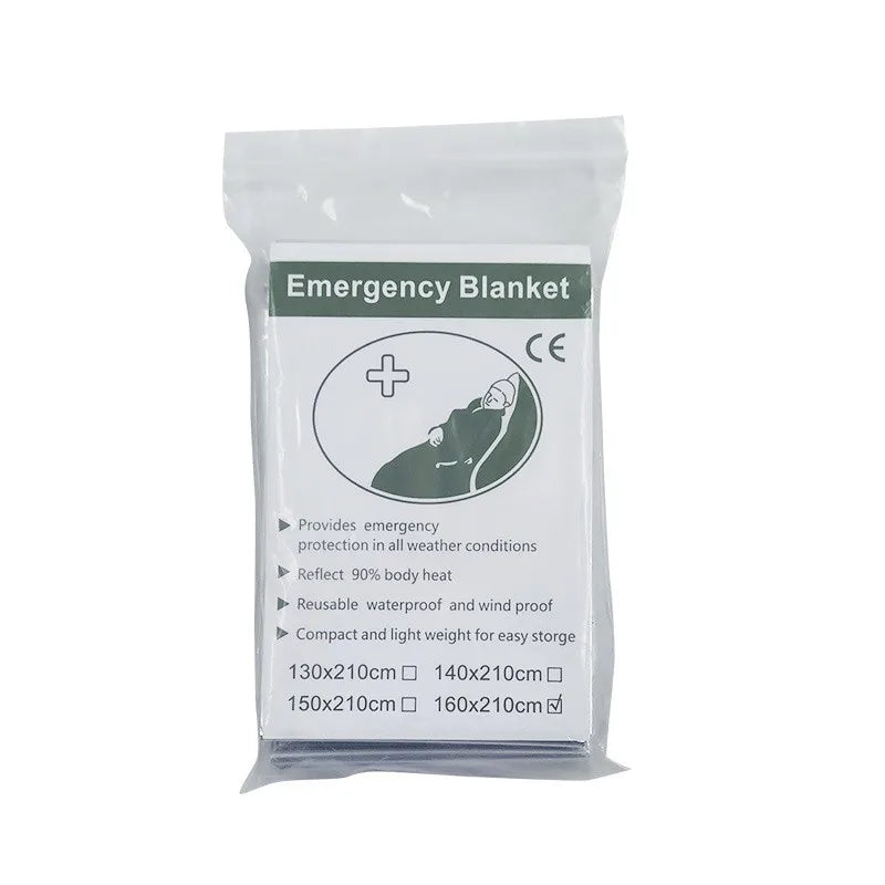 Outdoor emergency blanket portable insulation cold-proof aluminum foil reflective survival mountaineering field first aid