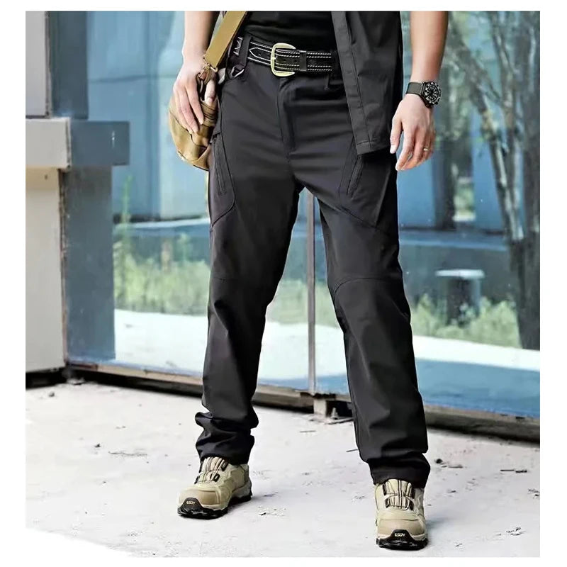 Men's Tactical Hiking Pants Spring Autumn Wear-Resistant Multiple Pockets for Camping Fishing Hunting Climbing Trekking