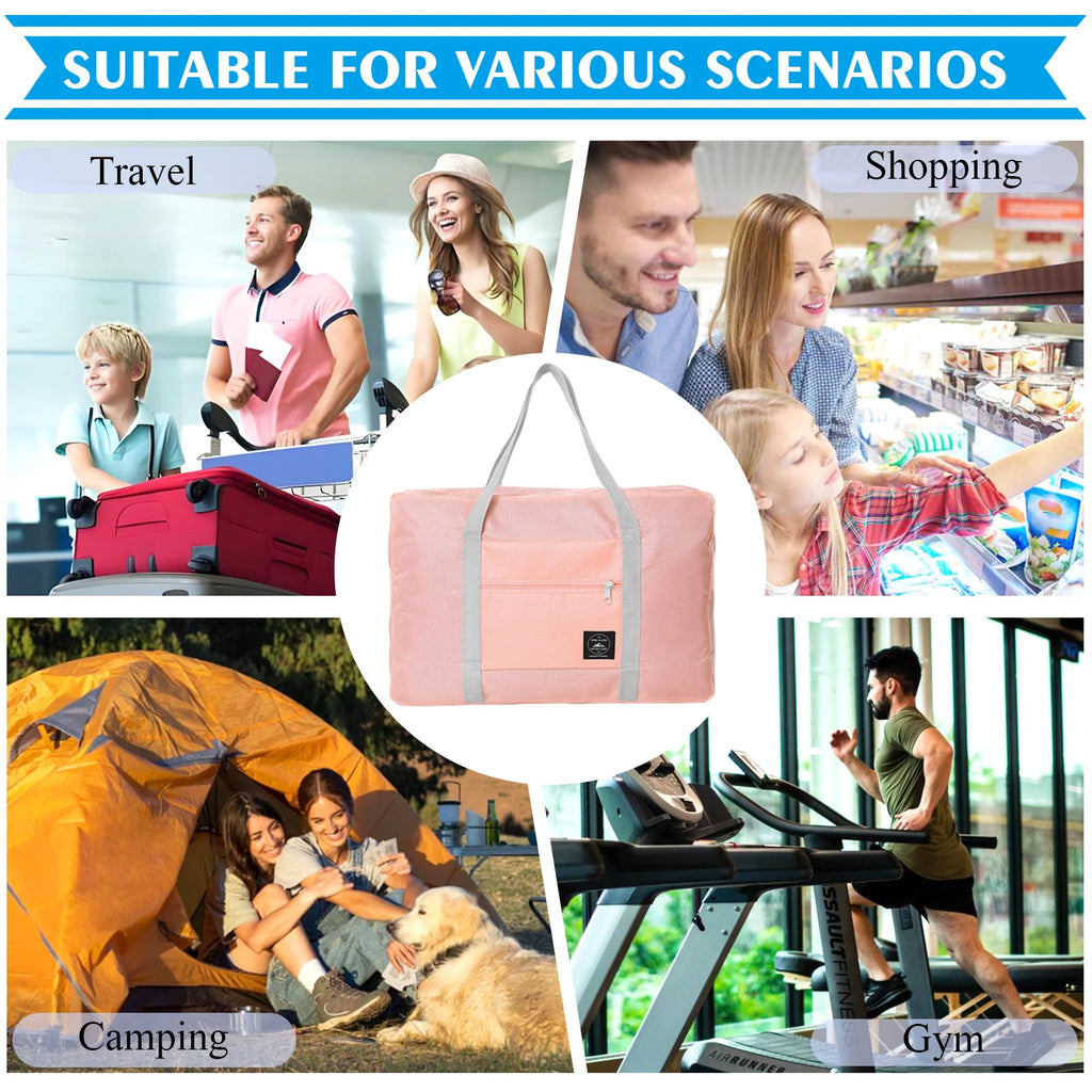 Travel Bag for Women Men Foldable Duffel Bag Carry on Luggage Tote  Sports Gym Bag Nylon Weekender Overnight Bag Hospital Bags