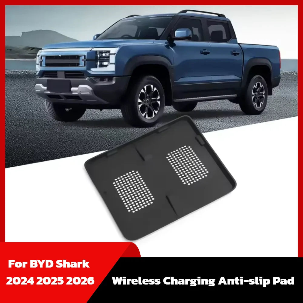 For BYD Shark 6 2024 2025 2026 Car Storage Box Rubber Mat Wireless Charging Silicone Pad Interior Anti-slip and Dustproof Pad