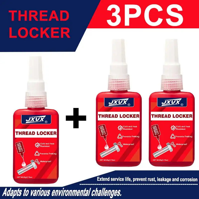 Jxvx 50ml 271 Red Metal Adhesive Thread Locking Agent Is Suitable for Nuts, Bolts and Fasteners to Prevent Loosening, Resistant to Oil and High Temperatures, Ideal for Nuts