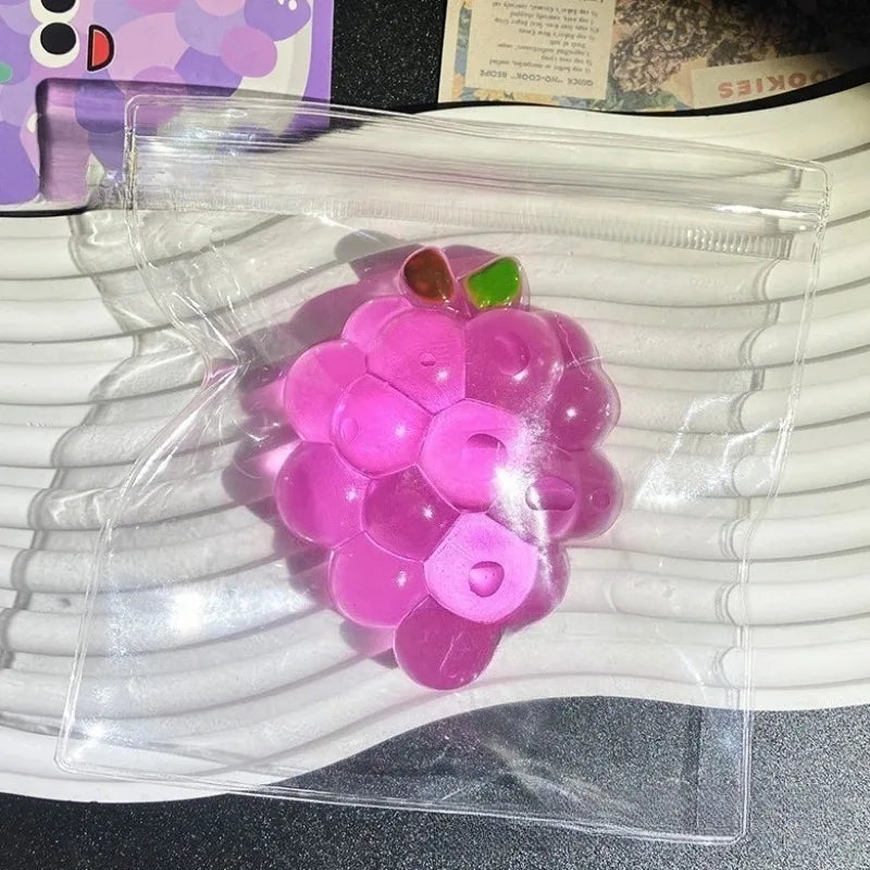 Taba Squishy Handmade Grape Squeeze Toy Sticky Fruit Stress Relief Slow Rebound Sensory Fidget Toy for Anxiety and Focus Gift