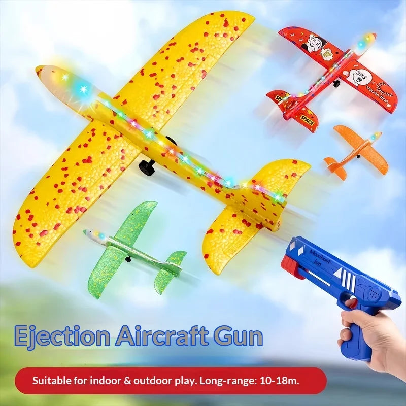 Catapult Foam Plane Launcher Hand Held Foam Glider Airplane Outdoor Flying Toy For Park Yard Activity For Teenagers Adults