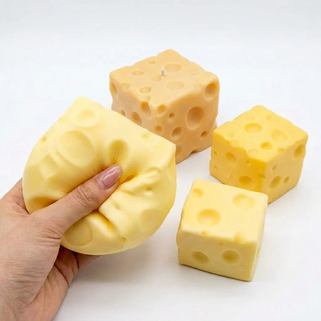ASMR Sensory Fidget Toy Jumbo Cheese Cube No Bounce Shapeable Squeeze Stress Ball Stress Relief Festival Gift For All Ages
