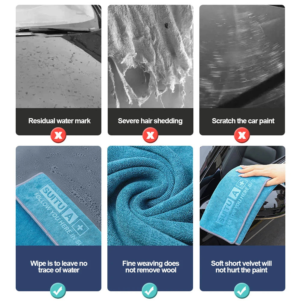Car Wash Microfiber Towel Car Cleaning Drying Cloth Car Care Cloth Detailing Microfiber Towel Car Microfiber Cloth 43*43/35*75cm