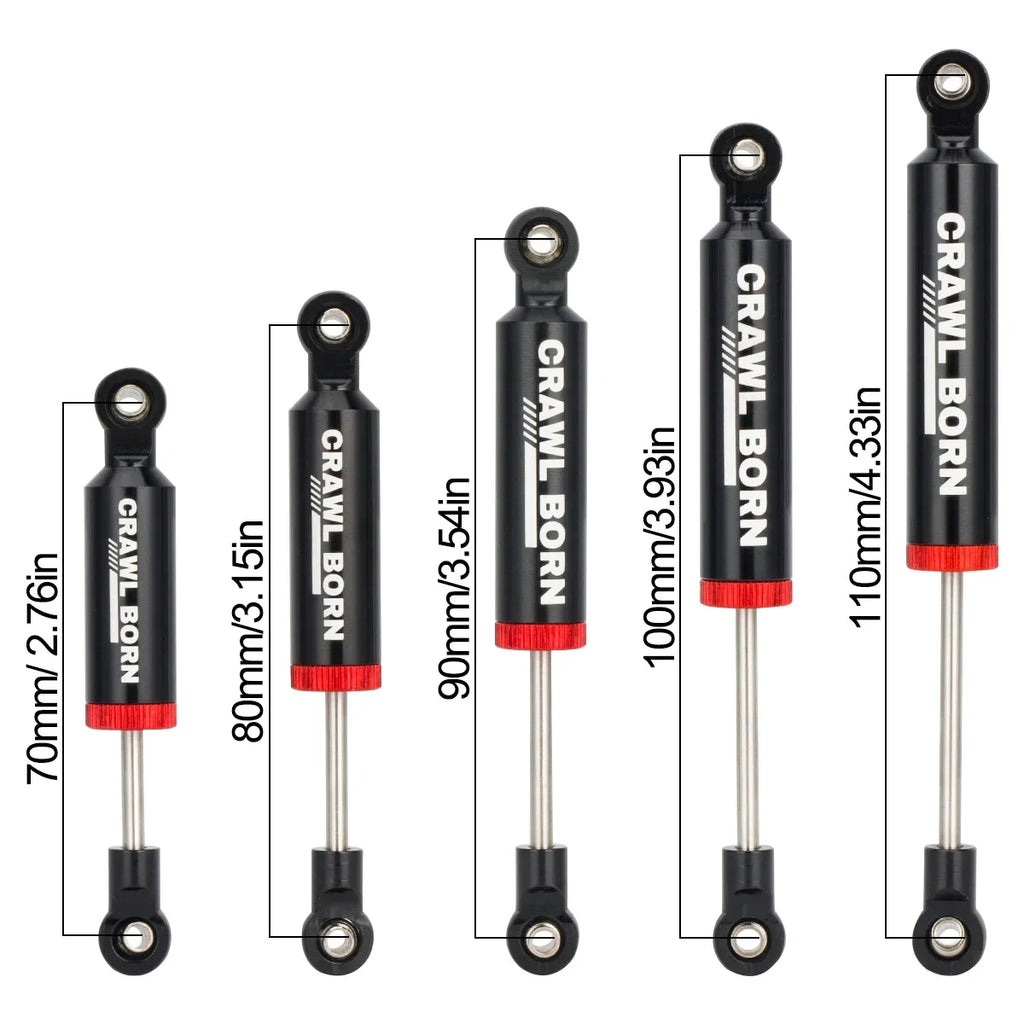 1/10 RC Crawler 4pcs Shock Absorber 70/80/90/100/110mm Metal Spring Suspension for Axial SCX10 TRX4 D90 Capra Redcat 90046
