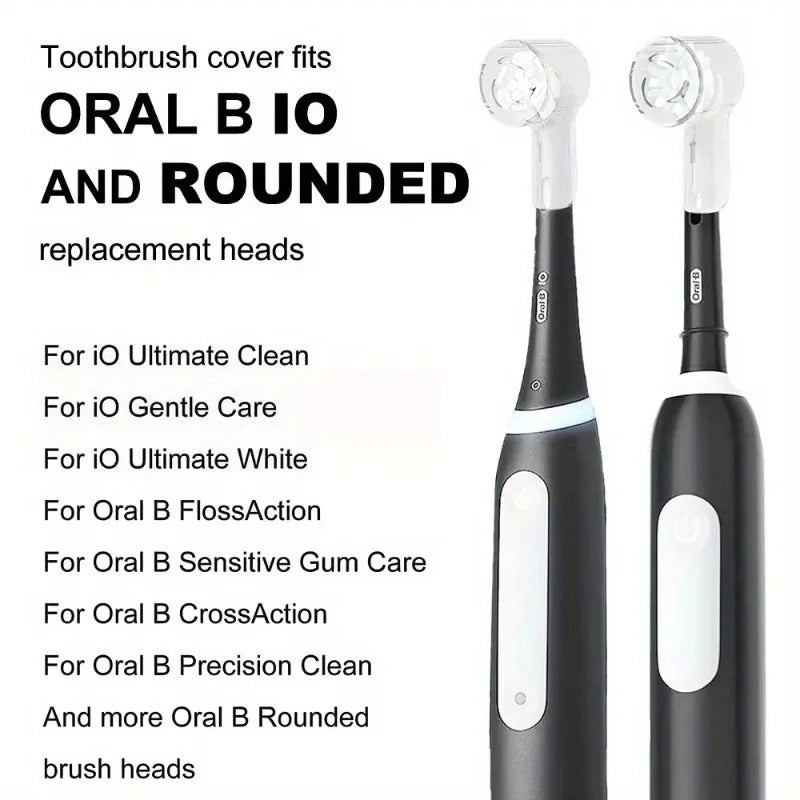 Toothbrush Dustproof Covers Caps Compatible with Braun Oral B Replacement Heads and iO Series Electric Toothbrush Head Protector