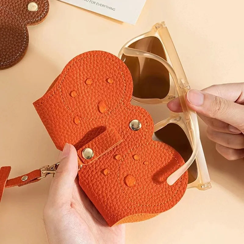 NEW Eyeglass Case Sunglasses Cover Cute Hanging PU Leather Sunglasses Reading Glasses Storage Bag Portable Travel Eyewear Holder