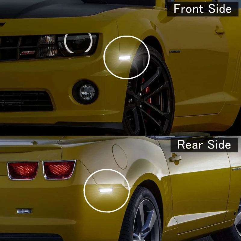 4Pcs/set Dynamic LED Side Marker Lights Front Rear Bumper Light for Chevy Camaro 2010-2015