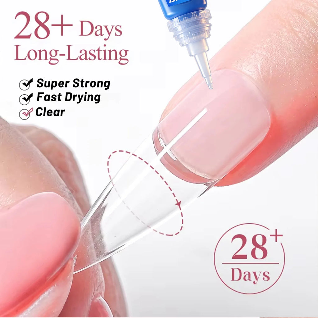 LOOLIFL Quick Drying Adhesive Nail Glue Professional Nail Glue for False Nails Acrylic Nail Rhinestone Decoration Extension Glue