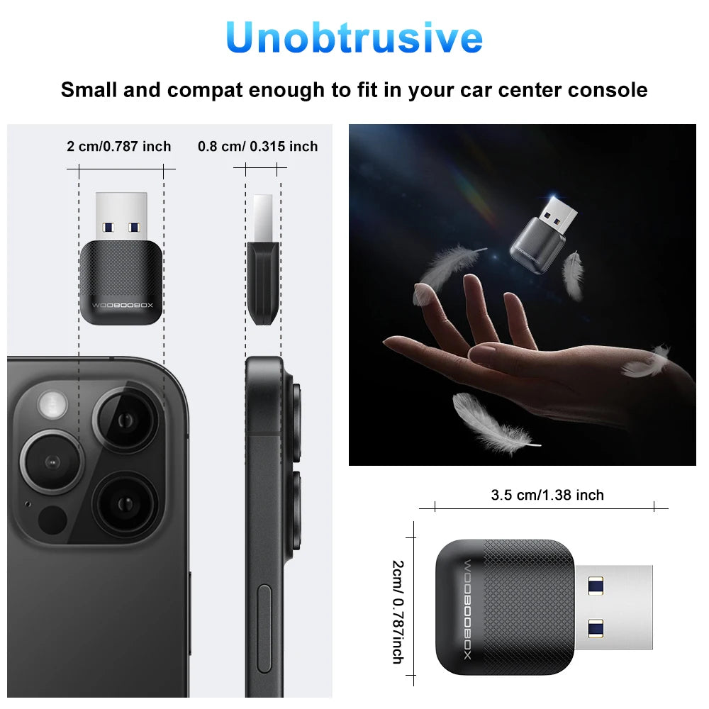 Wireless CarPlay Adapter for iPhone Android Auto, 5.8GHz Plug & Play CarPlay Dongle, Auto Connect Car Wireless Adapter