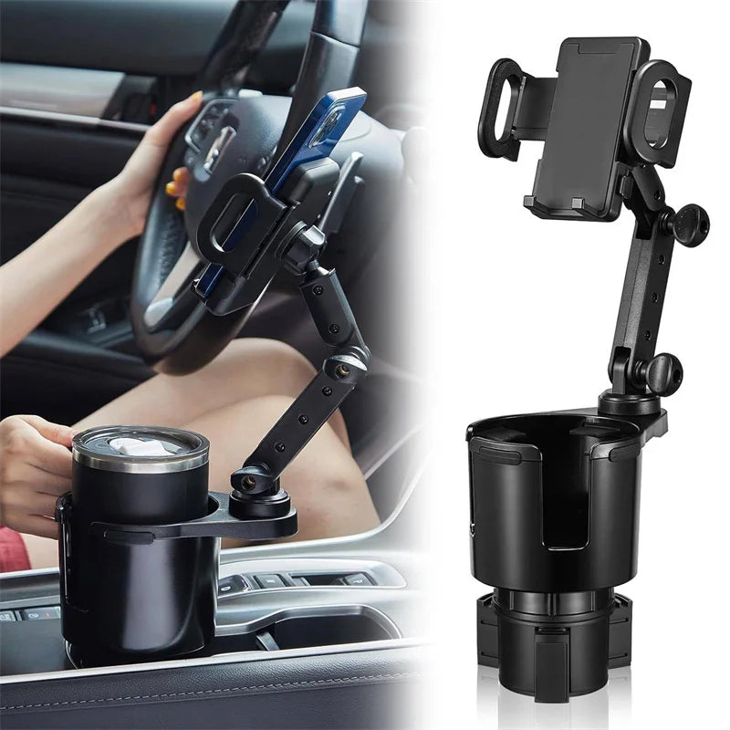 1PC With Phone Holder, Storage Box Tray, Car Accessories Adjustable Universal Car Cup Holders Drink Holder Expander Adapter